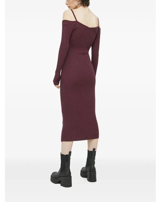 Abercrombie & Fitch Purple Robe Mi-Longue À Col V