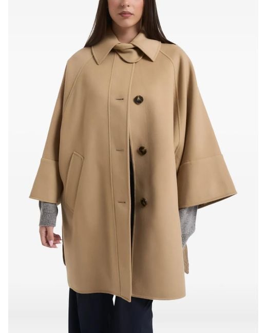 Weekend by Maxmara Rufo Single-Breasted Coat in het Natural