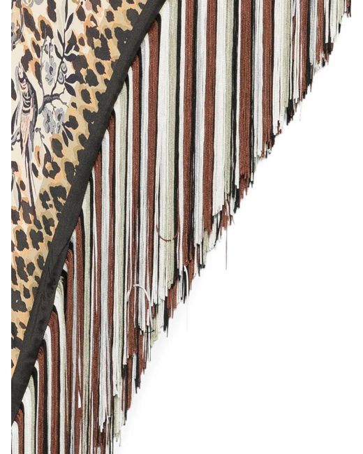 Etro White Leopard-Print Shawl