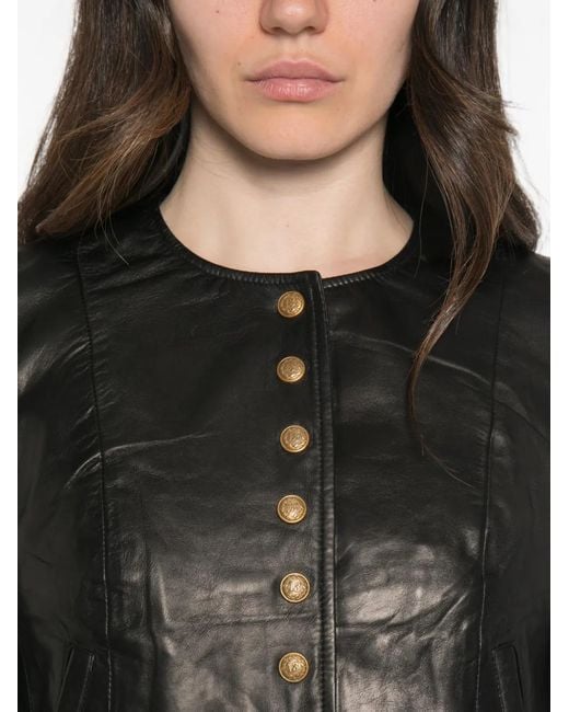 R13 Black Button-Up Leather Jacket