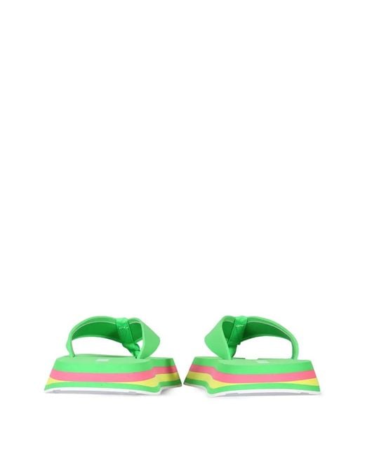 MSGM Green Claquettes Rayées