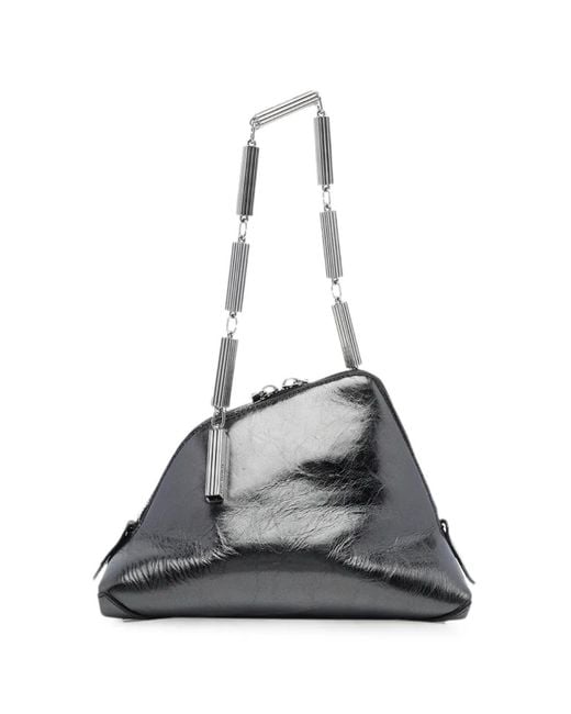 The Attico Black La Scala Leather Shoulder Bag