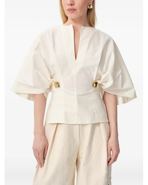 Concepto Natural Haze V-Neck Blouse
