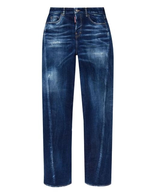 DSquared² Blue D2 Twisted Distressed Jeans