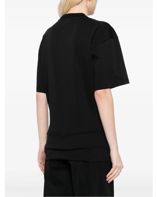 Off-White c/o Virgil Abloh Black Arrows-Embroidery Cotton T-Shirt