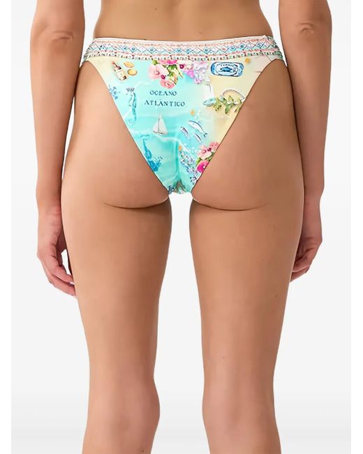 Camilla Blue Beach-Pattern Bikini Bottoms