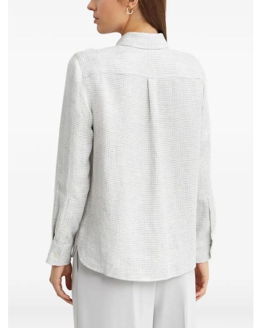 Theory Geruit Blouse in het White