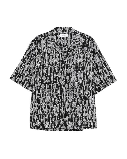 Camicia A Maniche Corte di Alexander McQueen in Black da Uomo
