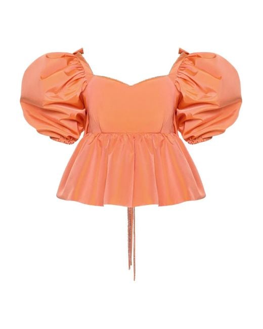 Anouki Top Met Pofmouwen in het Orange