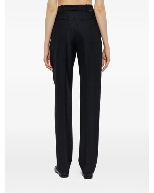 Jil Sander Blue Cut-Out Wool Trousers