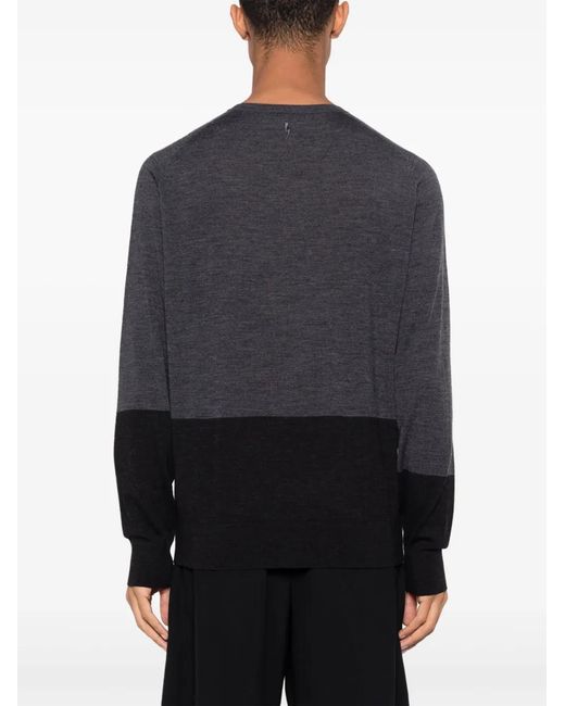 Neil Barrett Gray Colour-Block Wool Jumper for men