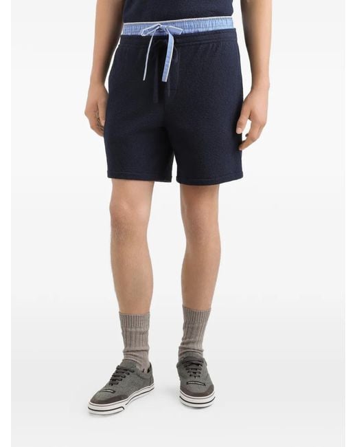 Dolce & Gabbana Blue Smooth Knit Shorts for men