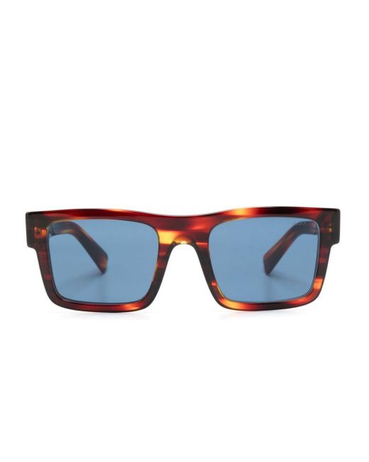 Prada Blue Tortoiseshell Square-frame Sunglasses for men