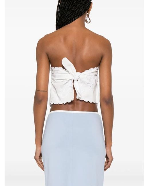 BERNADETTE White Beurre Embroidered Top