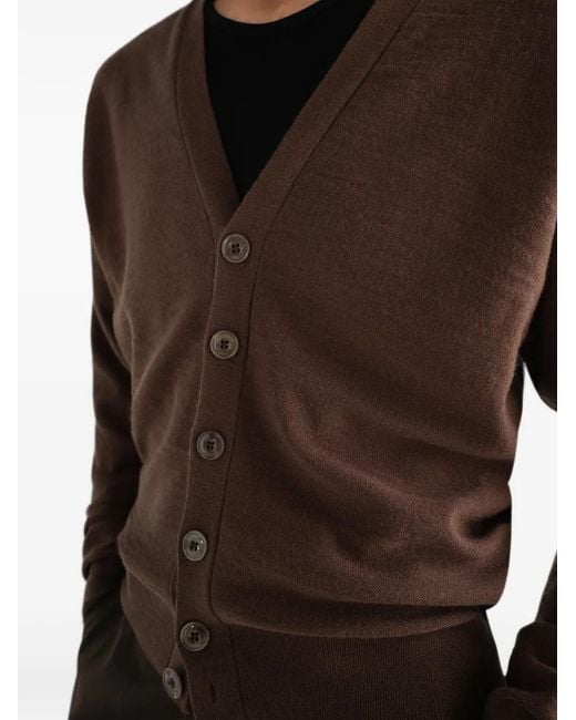 Lemaire Brown Relaxed Twisted Cardigan
