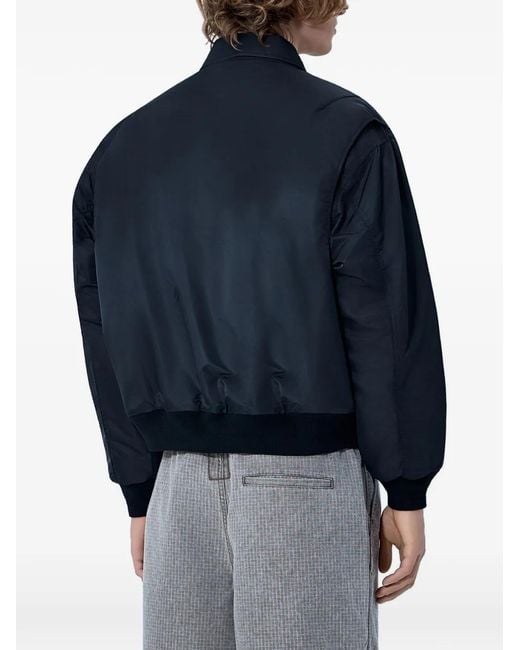 Brain Dead Blue Zip-Front Collared Jacket for men