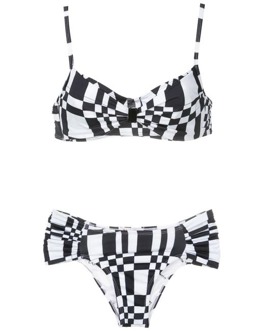 Amir Slama White Geometric-Print Two-Piece Set