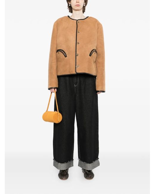 Blazé Milano Natural Button-Fastening Shearling Jacket