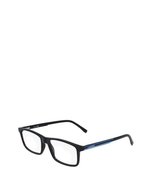 Lacoste Black Rectangle-Frame Glasses for men