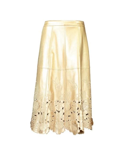 CHRISTY LYNN White Bobbi Laser-Cut Midi Skirt