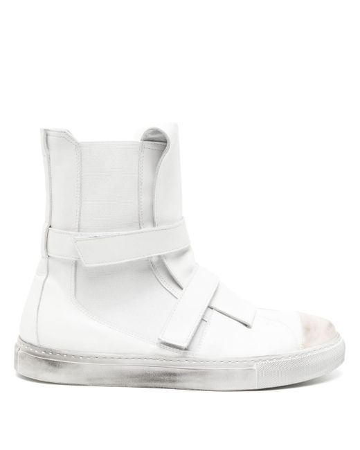 Nicolas Andreas Taralis White Touch-strap High-top Leather Sneakers for men