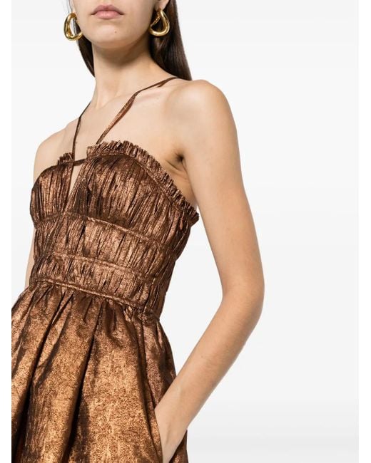 Ulla Johnson Seraphina Midi-Jurk Met Halternek in het Brown