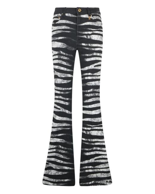 Roberto Cavalli Gray Jeans Mit Zebra-Print