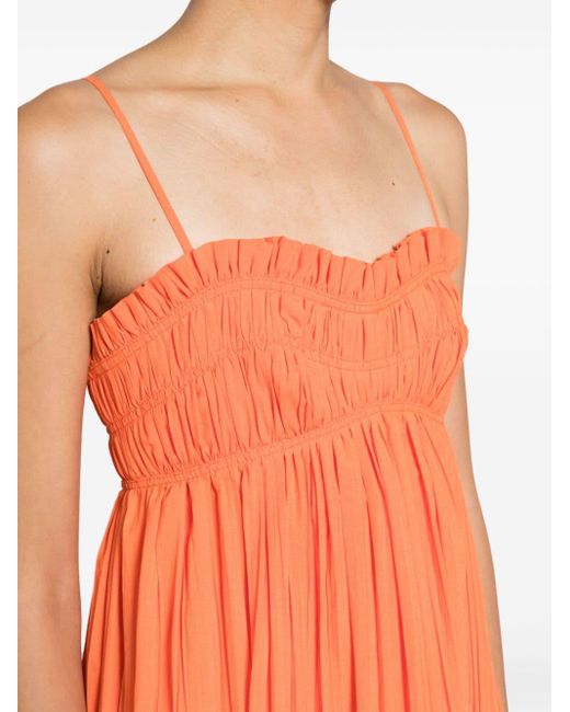 Acler Orange Dartnell Smocked Maxi Dress