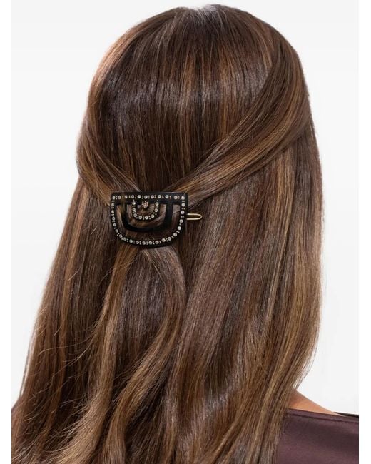 Jennifer Behr Black Becca Crystal Embellished Barrette