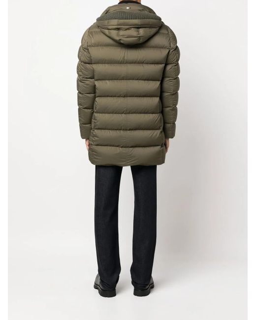 Herno Green Padded Hooded Down Coat for men