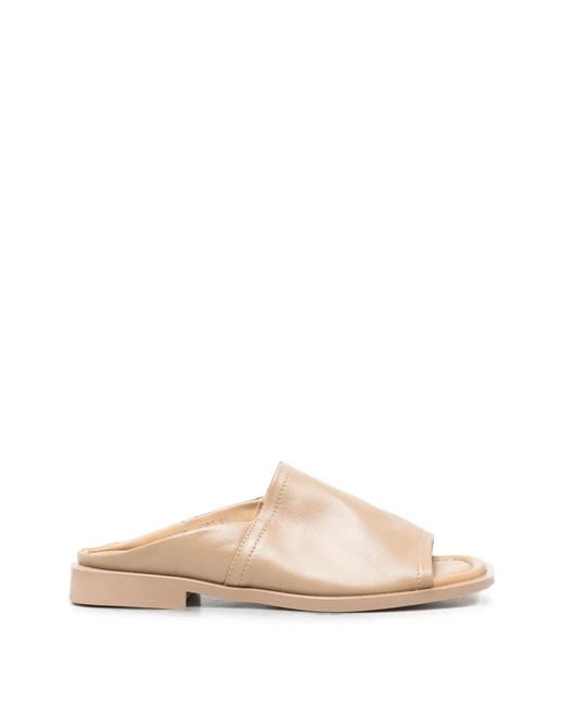 SERGIO MORETTI FIRENZE Natural Open-Toe Leather Sandals