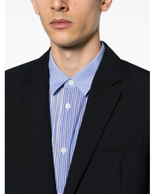 MODES GARMENTS Blue Tailored Single-Breasted Blazer for men