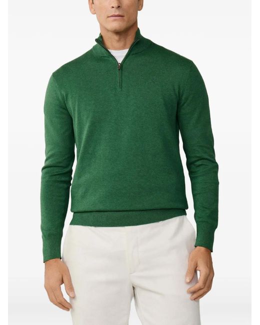 Pull À Col Zippé Et Logo Brodé Hackett pour homme en coloris Green