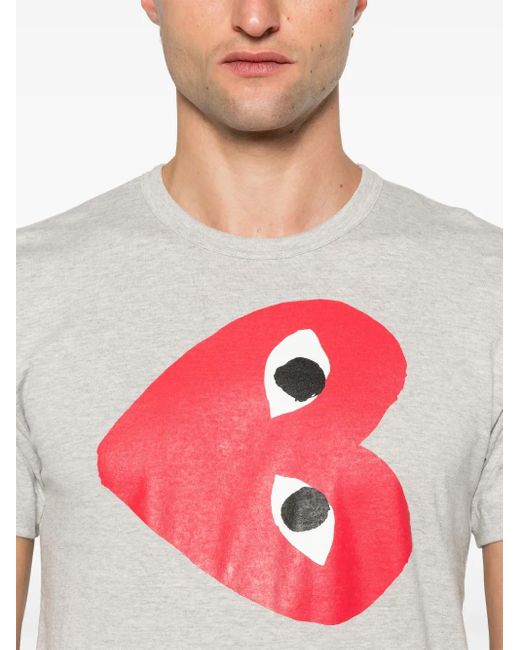 COMME DES GARÇONS PLAY ハートプリント Tシャツ Gray