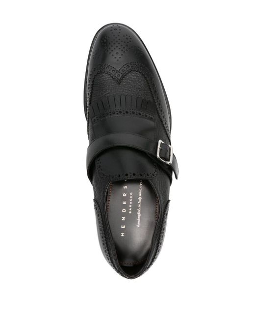 Henderson Black Almond-toe Leather Brogues for men