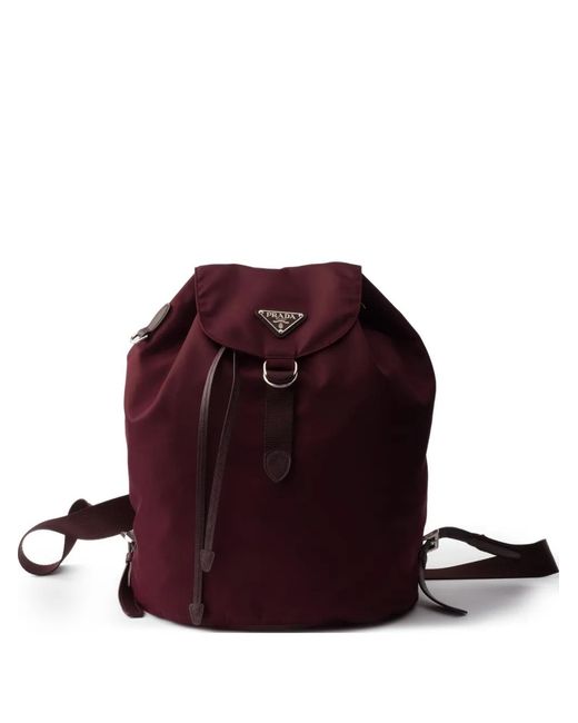 Mochila Con Placa Del Logo Prada de color Red