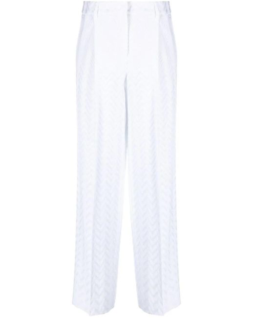 Missoni White Zigzag Tailored Trousers