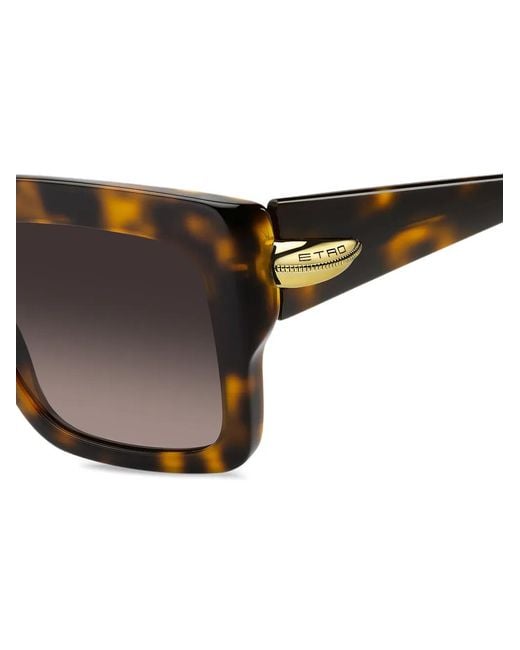 Etro Brown Drop Tortoiseshell-Effect Square-Frame Sunglasses