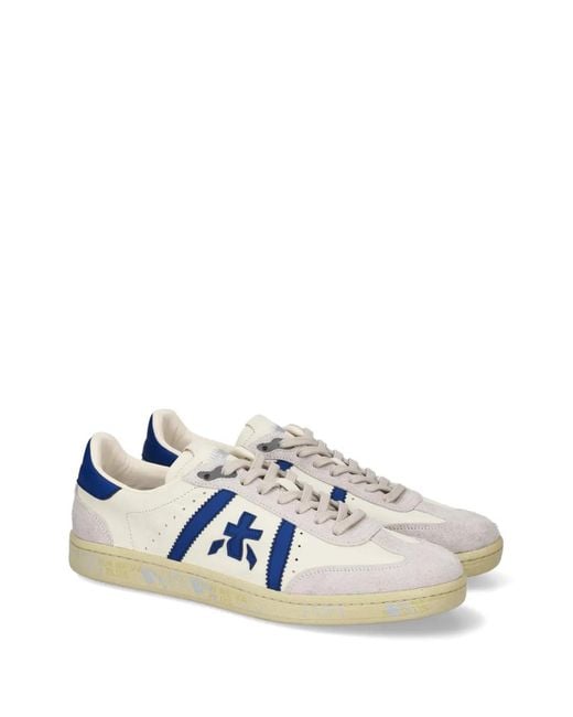 Premiata Blue Bonnie Logo-Patch Sneakers for men