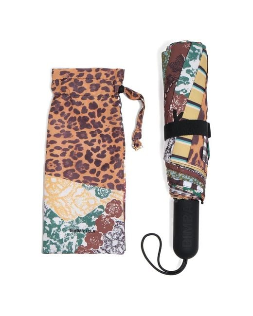 Bimba Y Lola White Patchwork-Print Umbrella