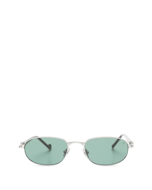Eyepetizer Green Riad Oval-Frame Sunglasses