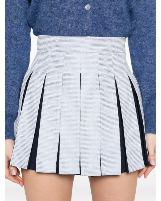 Vivetta White Textured Pleated Mini Skirt