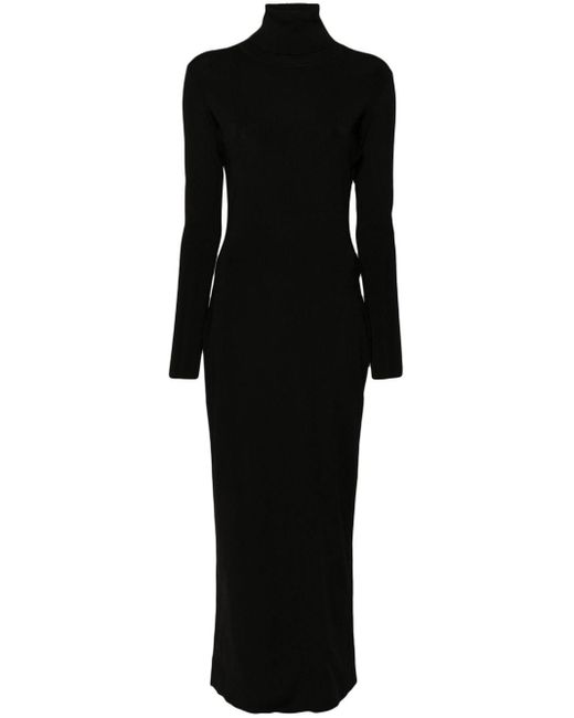 Fabiana Filippi Black Roll-neck Midi Dress