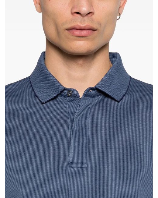 Corneliani Blue Piqué Polo Shirt for men