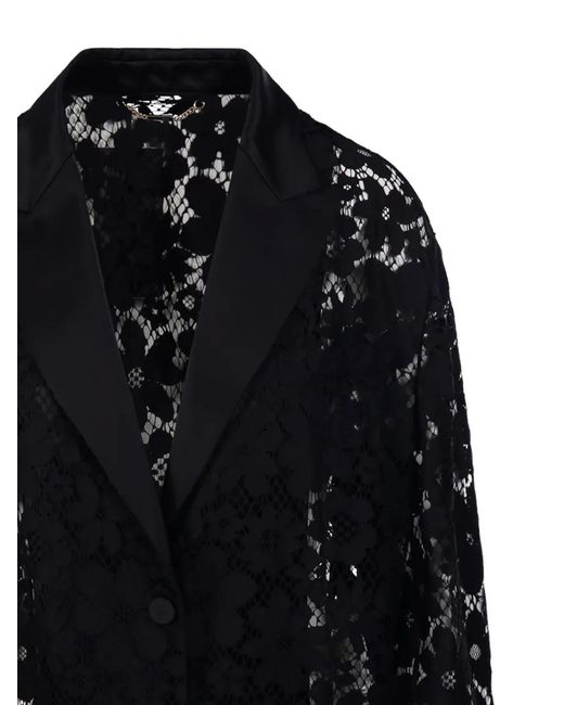 Fendi Black Floral-Lace Jacket