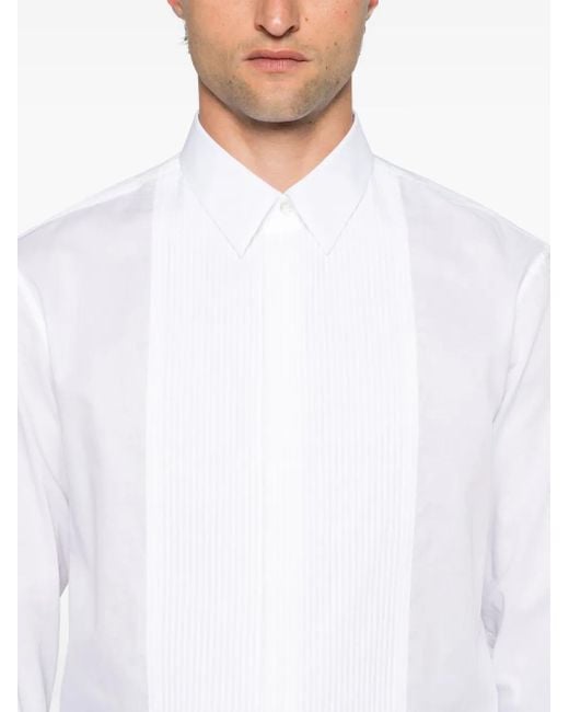 Giorgio Armani White Pleated Shirt for men