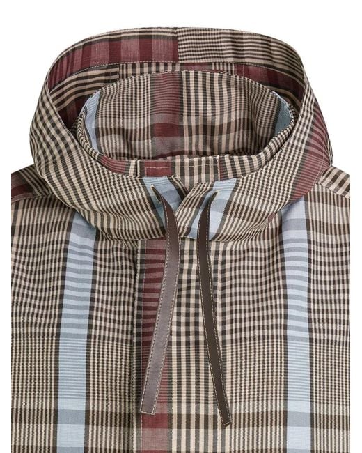 Tod's Gray Checked Rain Coat