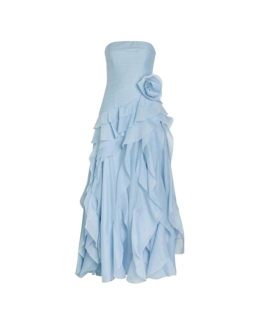 Aje. Blue Canyon Floral-Appliqué Maxi Dress