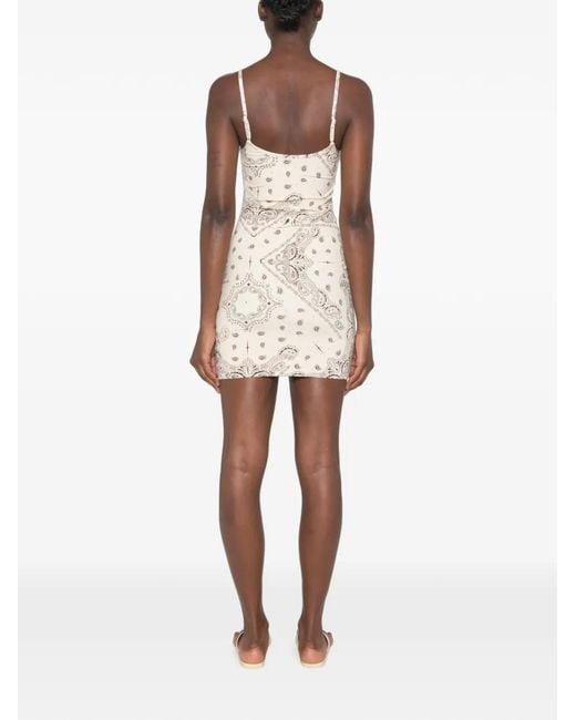 VENUJA White Paisley-Print Rhinestone-Embellished Mini Dress
