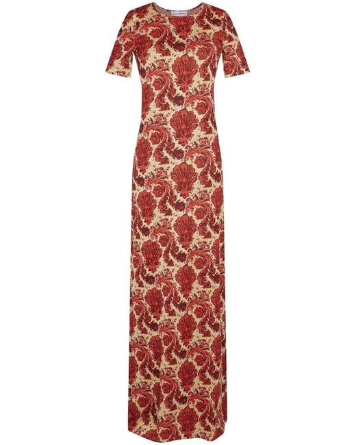 Rabanne Red Paisley-Print Maxi Dress
